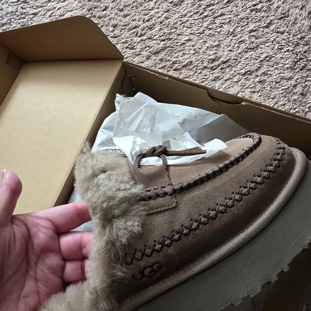 UGG Tan Shearling Lined Mules Disquette Alpine - Picture 4 of 4